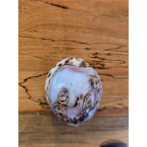 VTG Hand Carved Shell Hula Dancers Palm Tree Made in Taiwan Republic of China - Picture 8 of 9